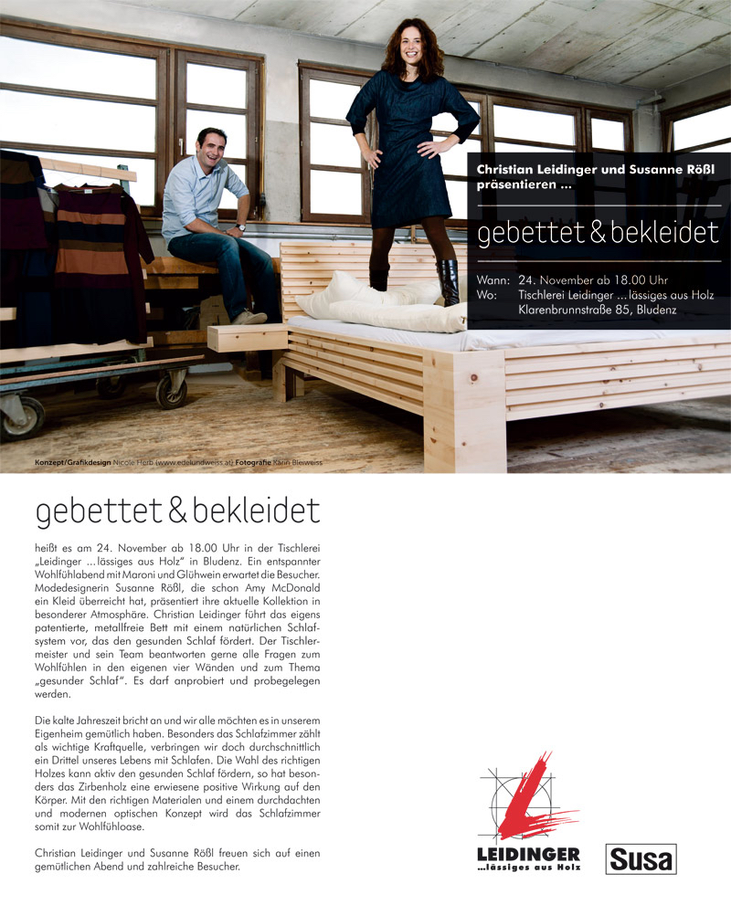 "gebettet und bekleidet" // Ausstellung // November 2011 